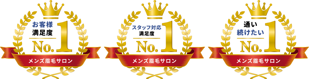 お客様満足度No.1/スタッフ対応満足度No.1/通い続けたいNo.1