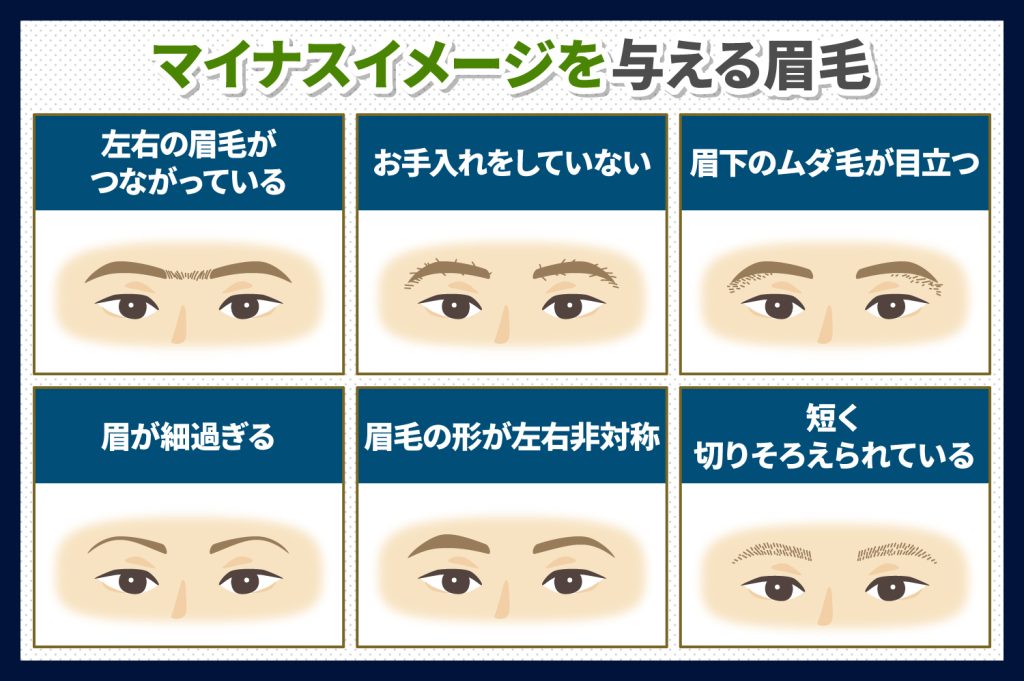 マイナスなイメージを与える眉毛とは？