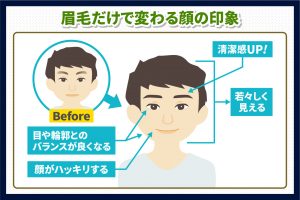 眉毛だけで変わる顔の印象