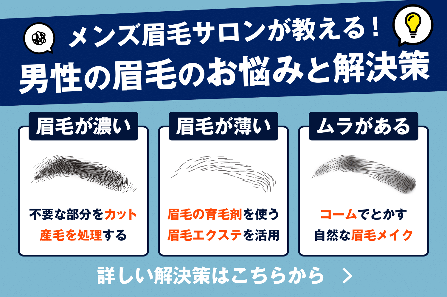 メンズ眉毛サロンの中の人がよくある眉毛の悩みを解決します！